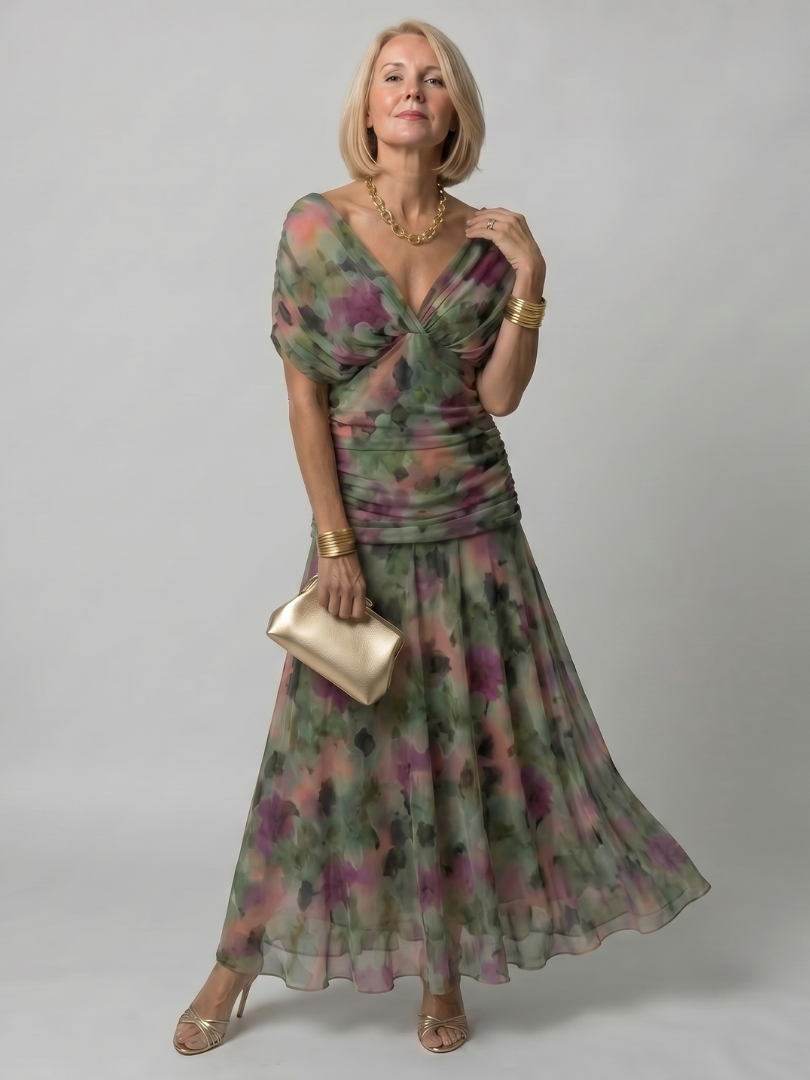 Aurora Valencia | Off Shoulder Flow Midi Dress