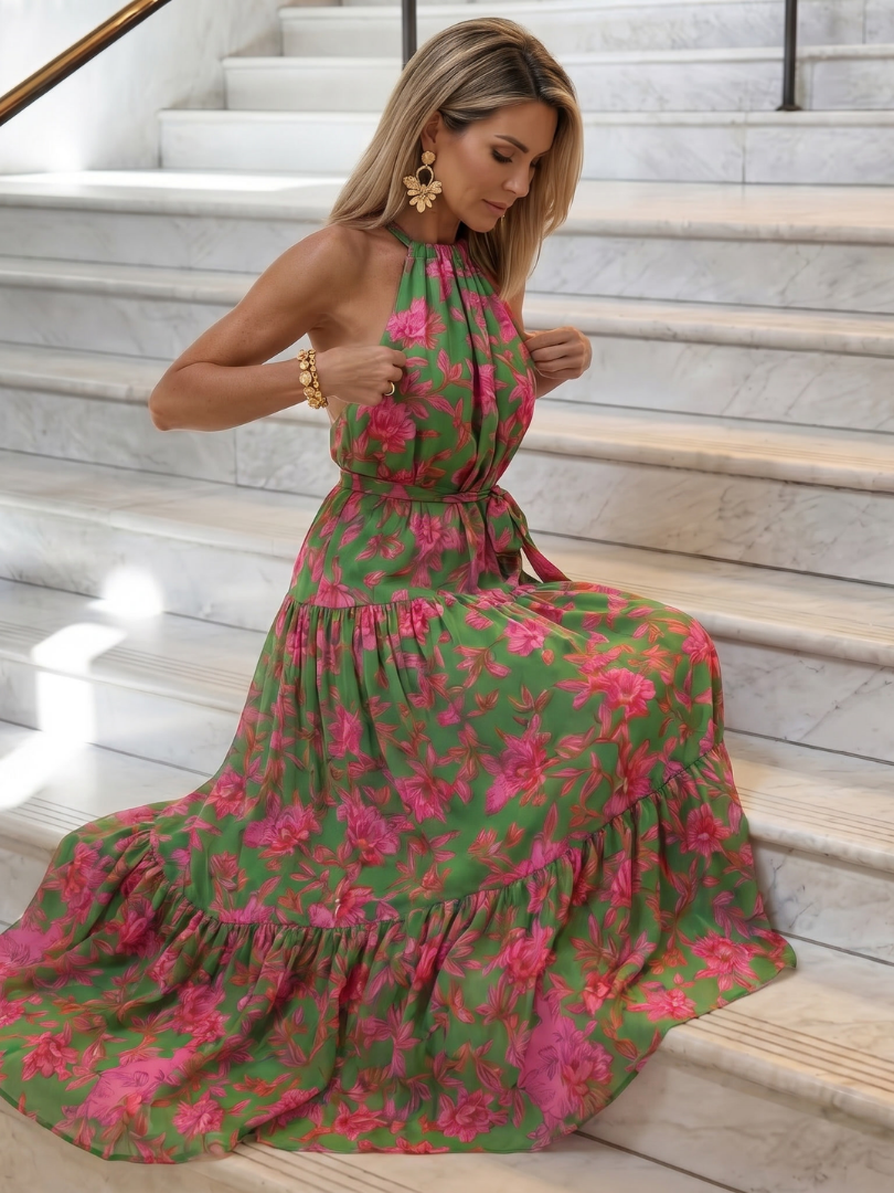 Aurora Valencia | Draped Halter Midi Dress