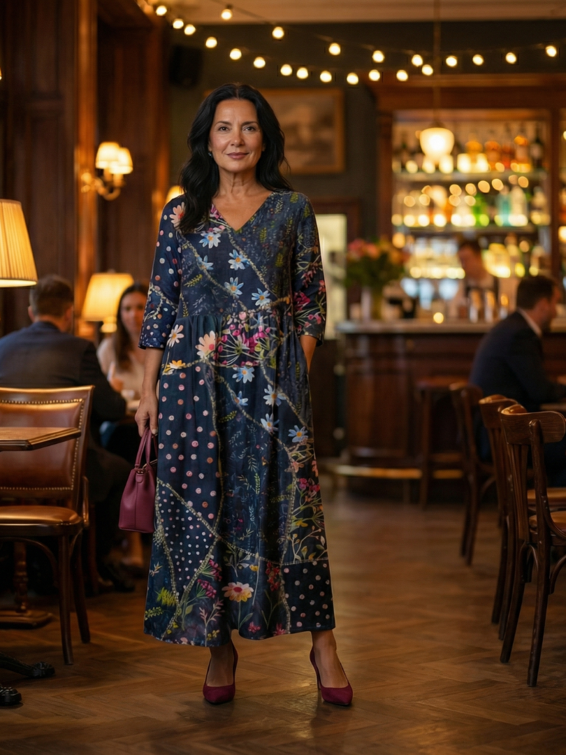 Aurora Valencia™   | Easy Gather Floral Midi Dress