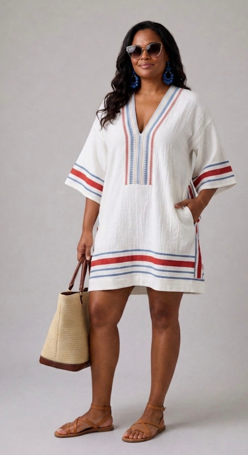 Aurora Valencia | V Neck Half Sleeve Knee Length Dress