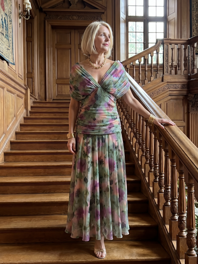 Aurora Valencia | Off Shoulder Flow Midi Dress