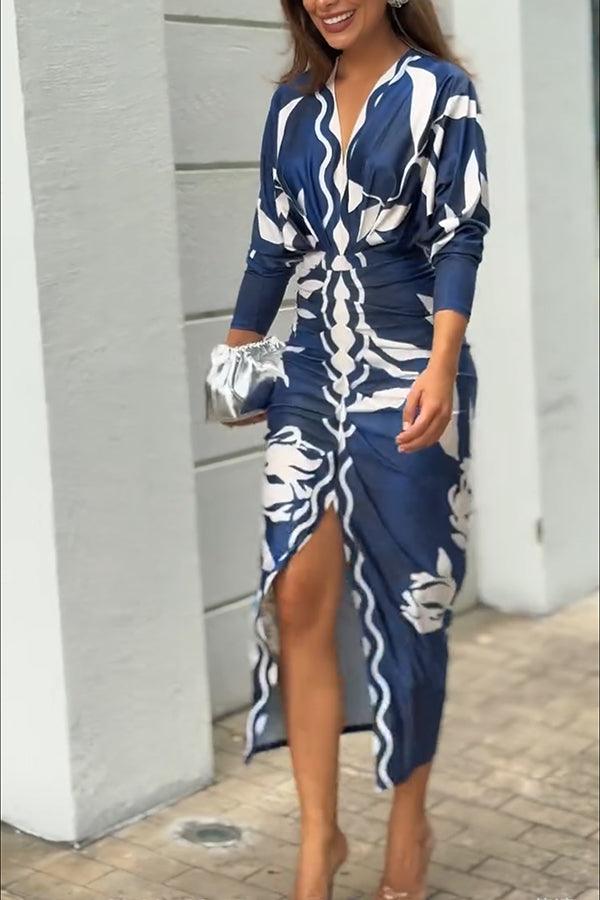 Aurora Valencia | Sun Escape Unique Print Dolman Midi Dress