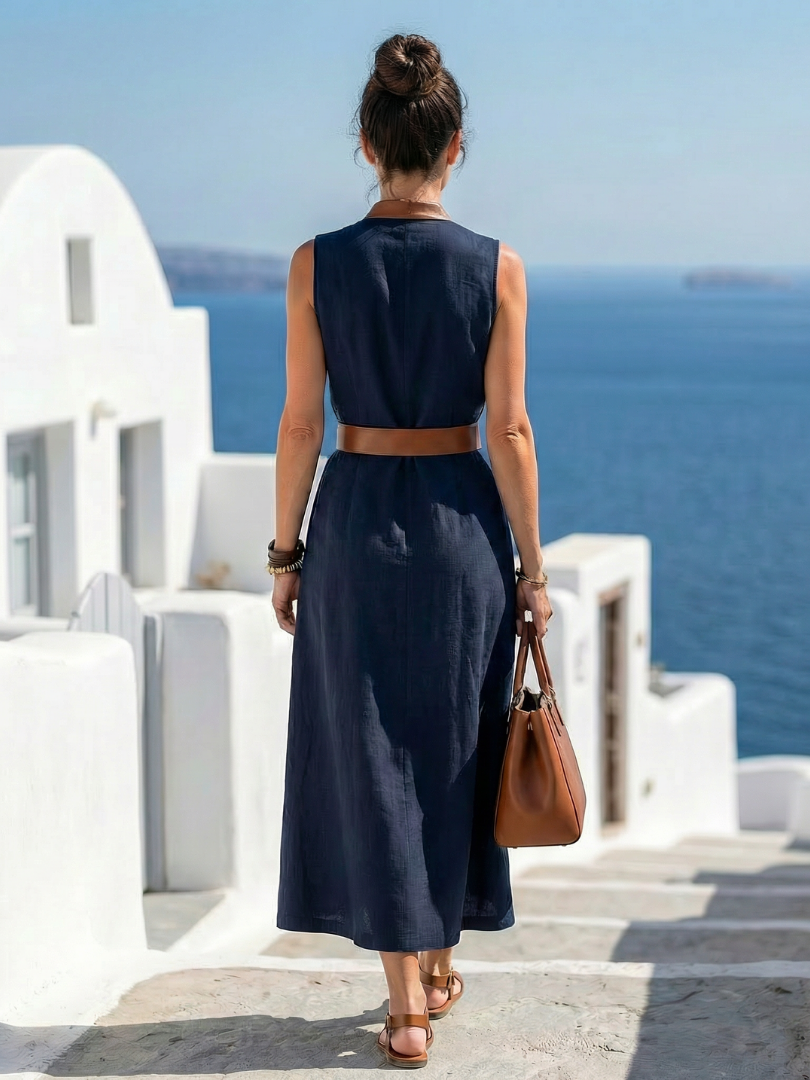 Aurora Valencia | Contrast Line Midi Dress