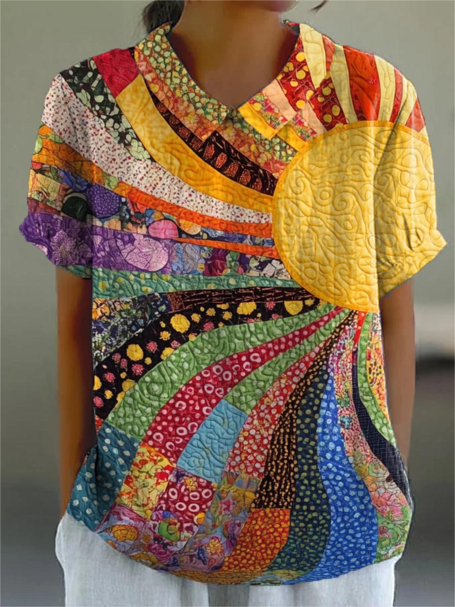 Aurora Valencia | Sunburst Patchwork Shirt