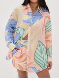 Aurora Valencia | Tropical Leaf Printed Short Set
