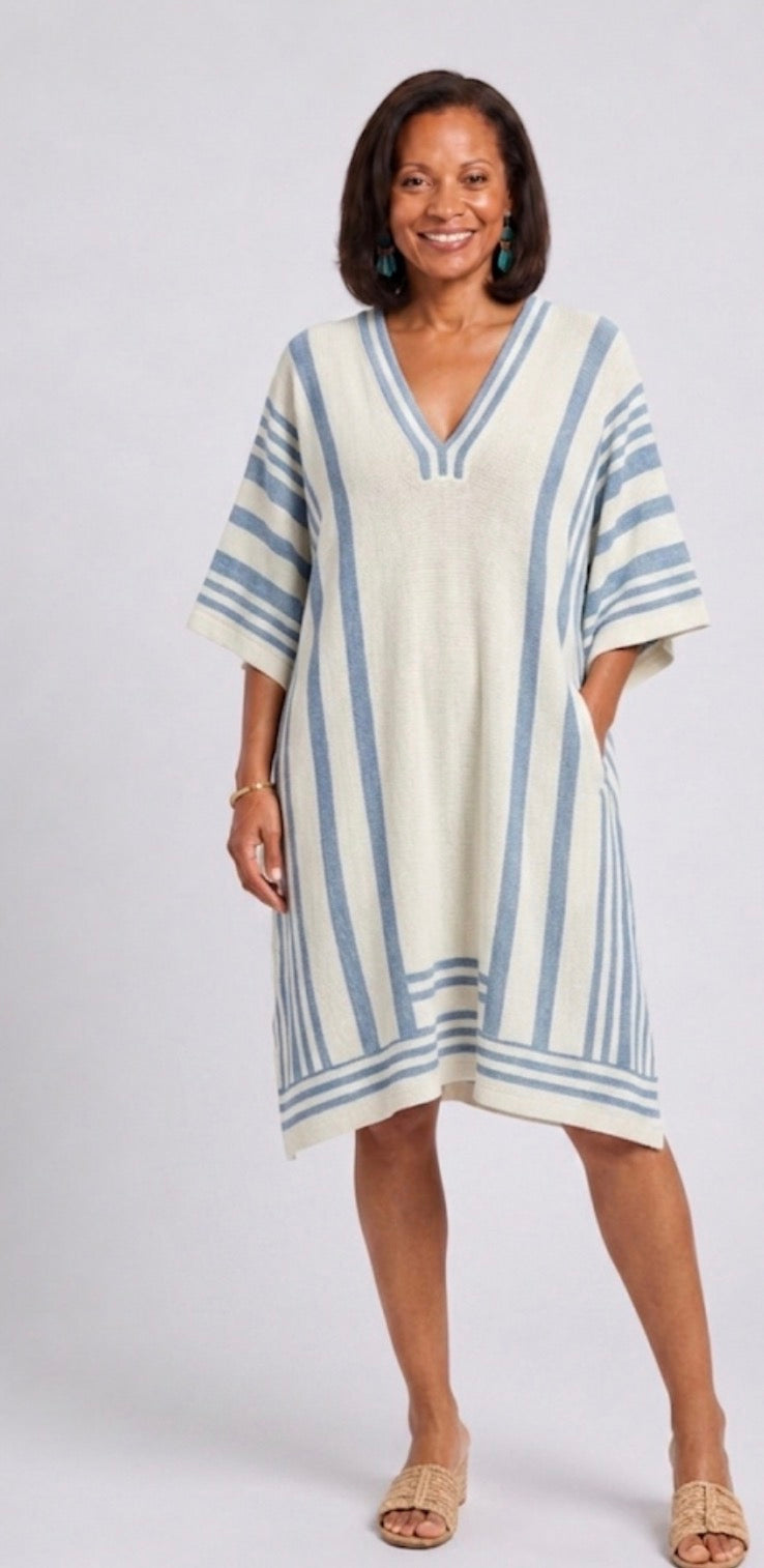 Aurora Valencia| V Neck Wide Sleeve Knee Length Dress