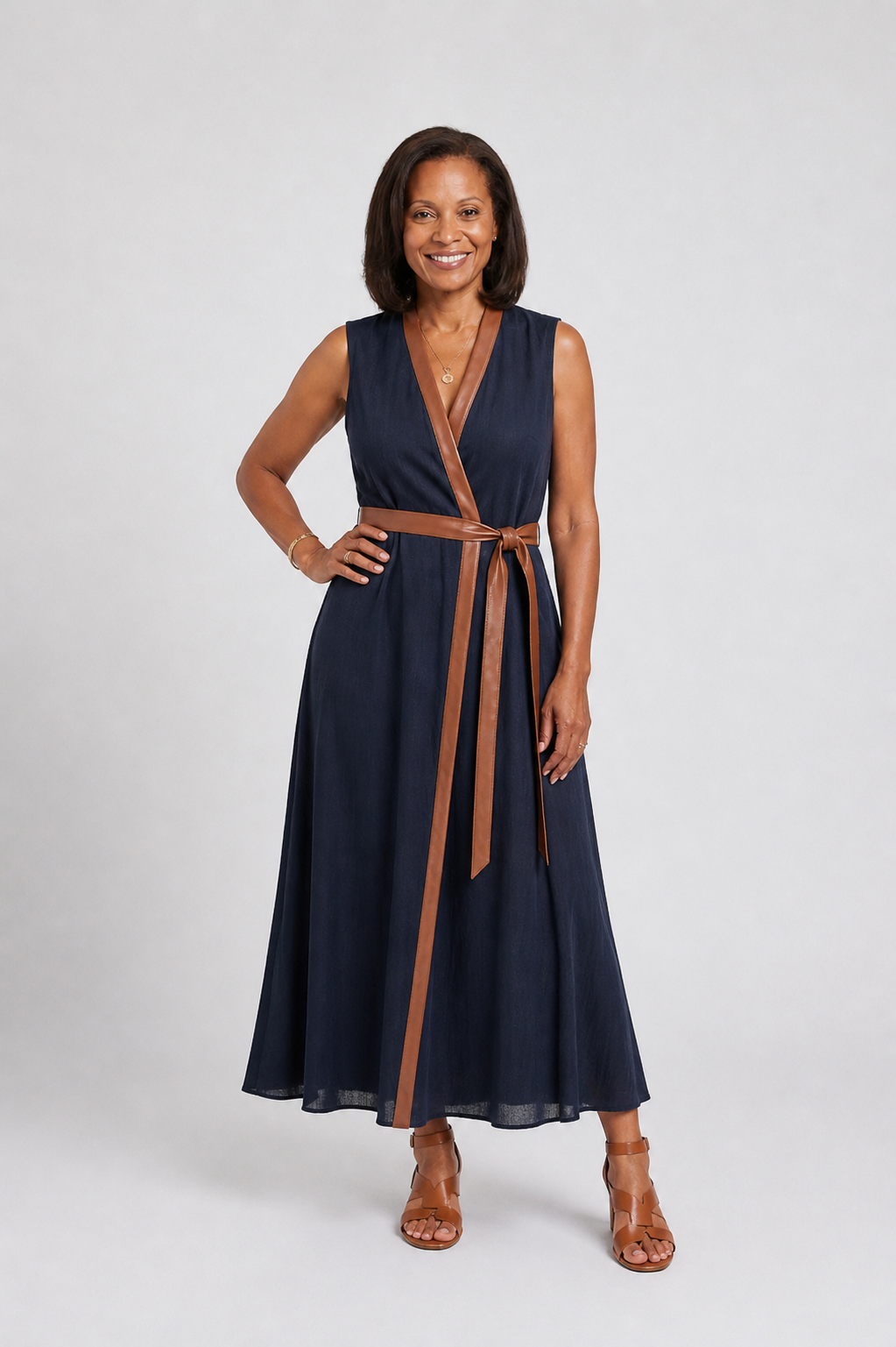 Aurora Valencia | Contrast Line Midi Dress