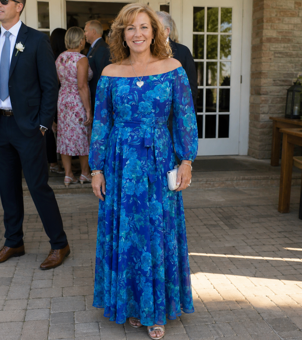 Aurora Valencia | Off Shoulder Floral Maxi Dress