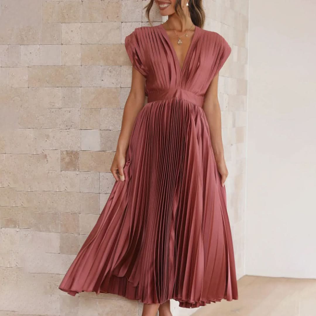 Aurora Valencia | Timeless Pleated Midi Dress