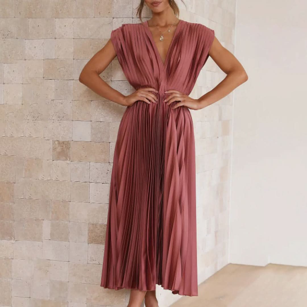 Aurora Valencia | Timeless Pleated Midi Dress