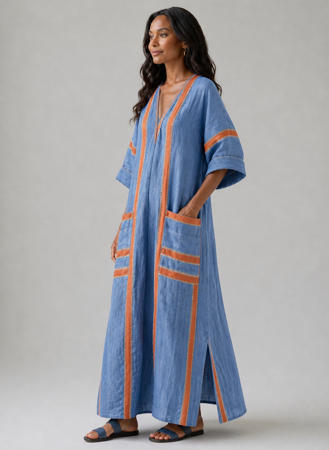 Aurora Valencia | V Neck Soft Structure Midi Dress
