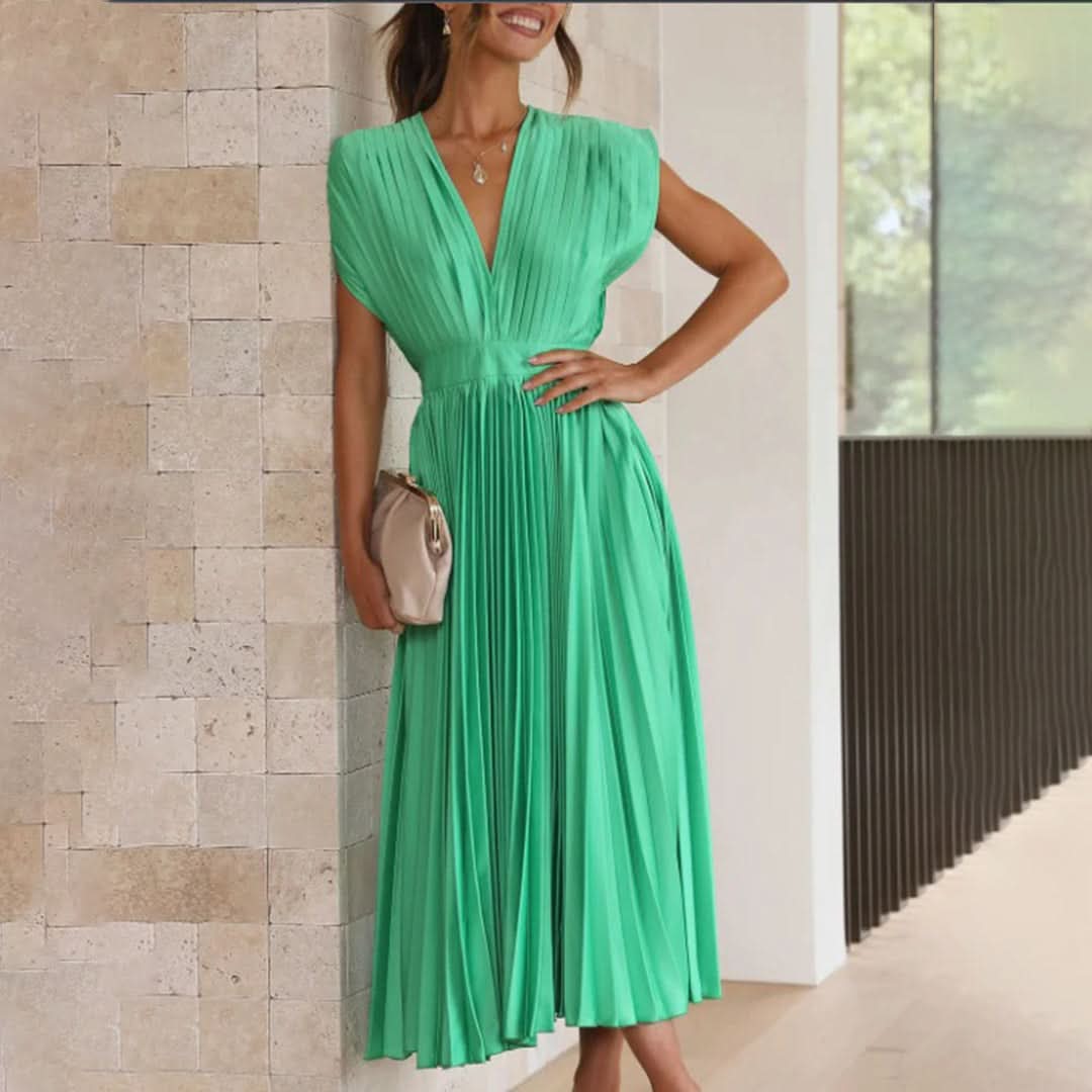 Aurora Valencia | Timeless Pleated Midi Dress