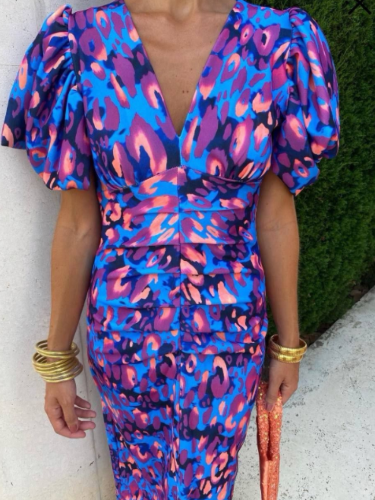 Aurora Valencia | Vivid Pleated Midi Dress