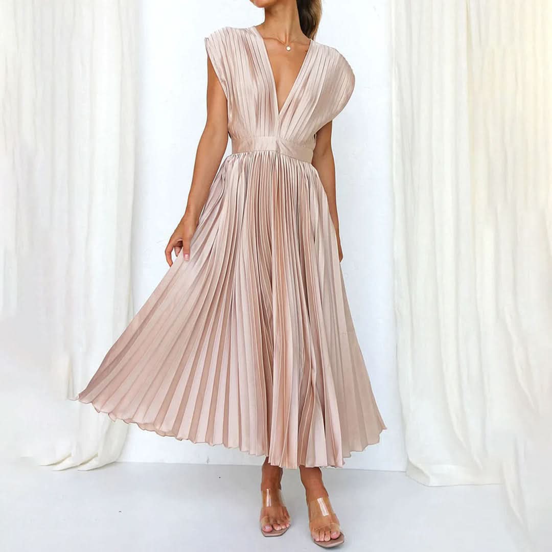 Aurora Valencia | Timeless Pleated Midi Dress