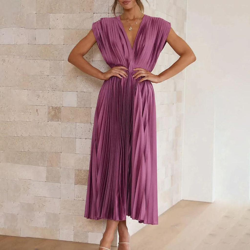 Aurora Valencia | Timeless Pleated Midi Dress