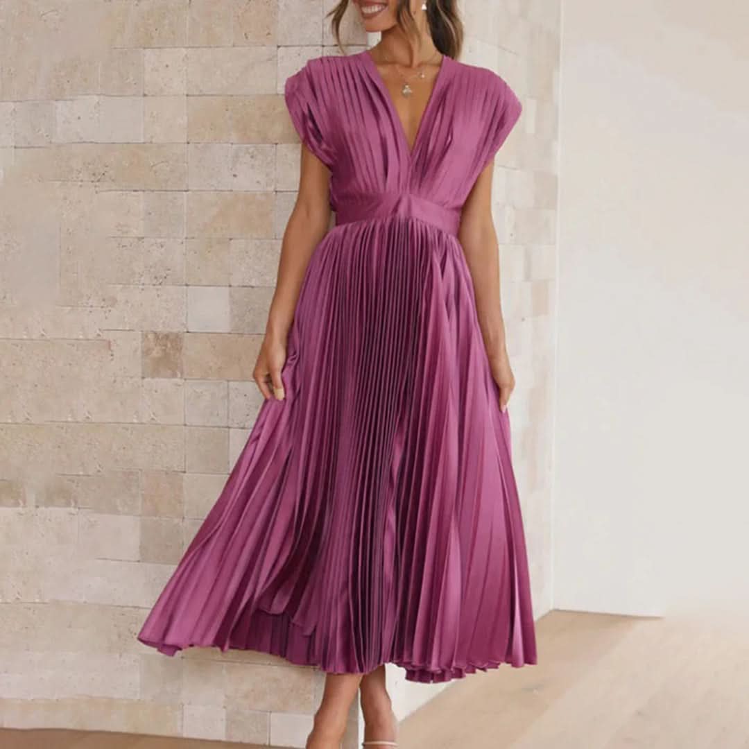 Aurora Valencia | Timeless Pleated Midi Dress