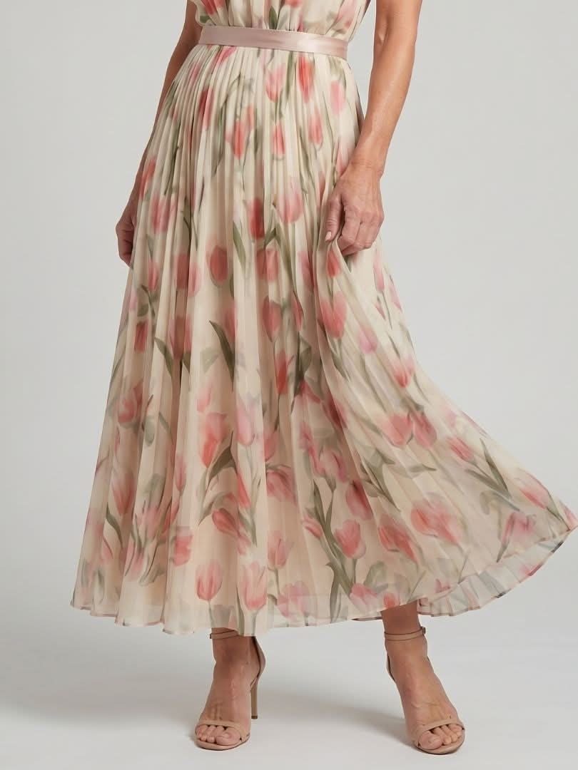 Aurora Valencia | Halter Neck Floral Midi Dress