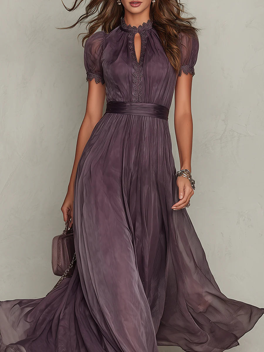 Aurora Valencia  | Vintage Elegant Chiffon Maxi Dress
