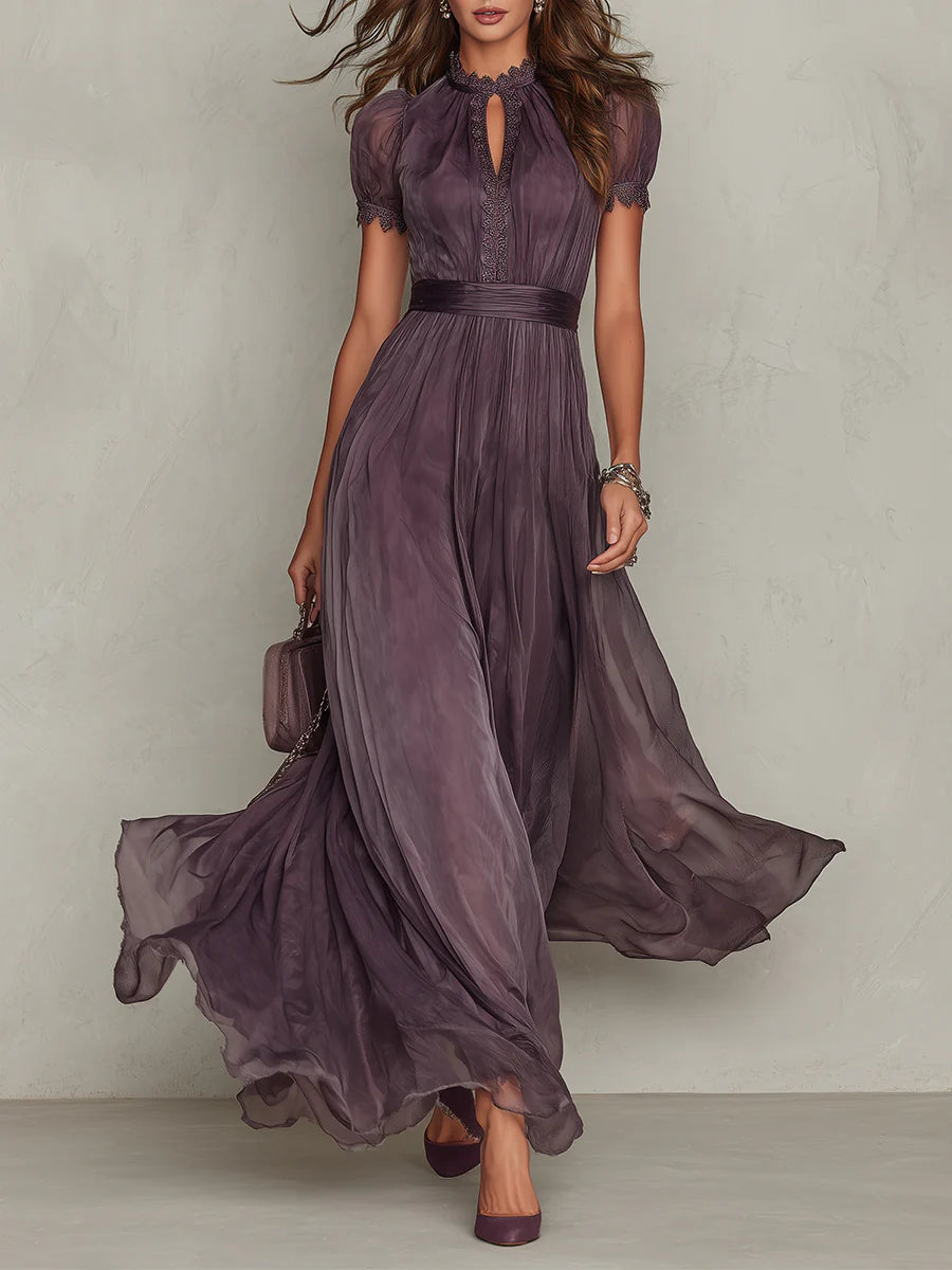 Aurora Valencia  | Vintage Elegant Chiffon Maxi Dress
