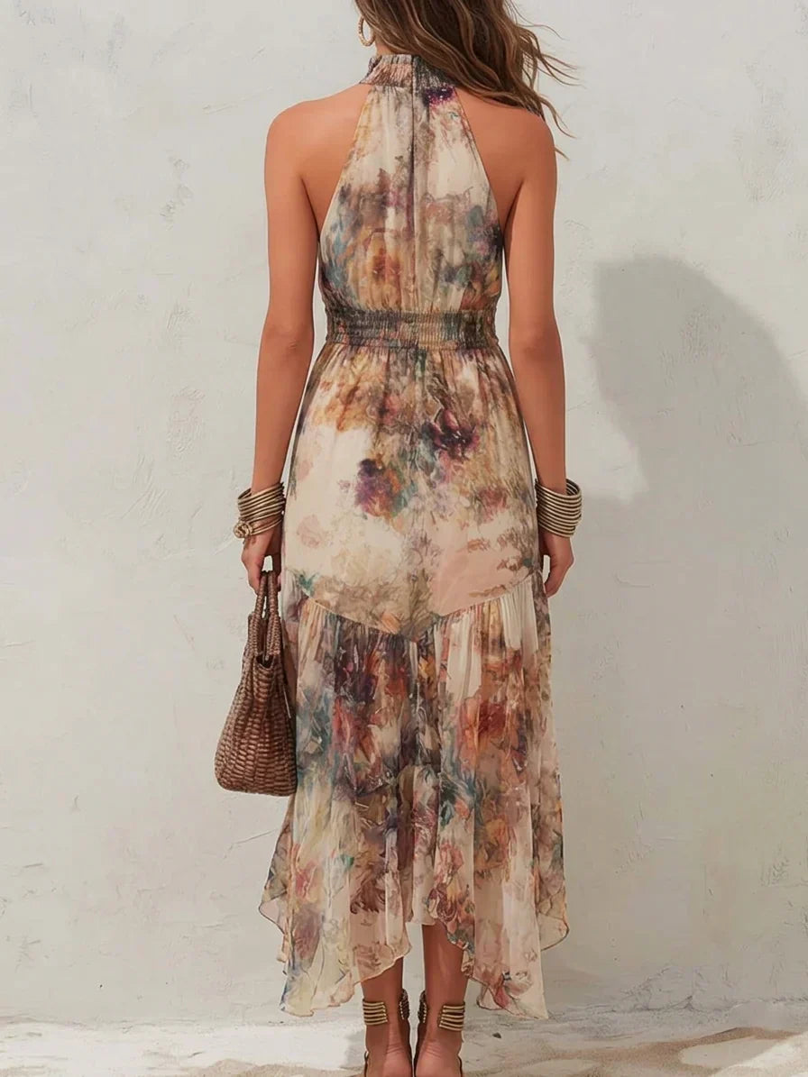 Aurora Valencia  | Vintage Floral Soft Midi Dress