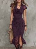 Aurora Valencia | Stylish Abstract Pleated Midi Dress