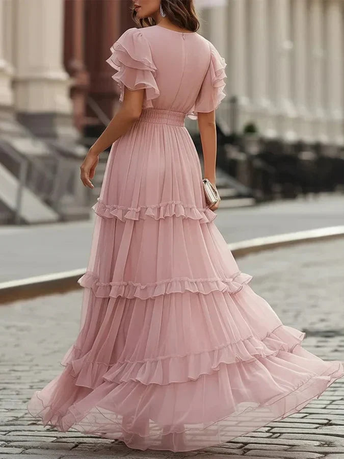 Aurora Valencia  | Light Pink Elegant Wedding Maxi Dress