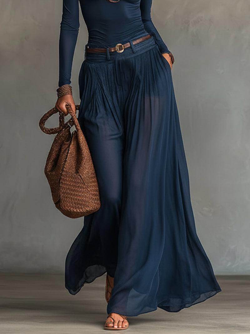 Aurora Valencia  | Navy One-shoulder Top And Skirt Two-piece Set