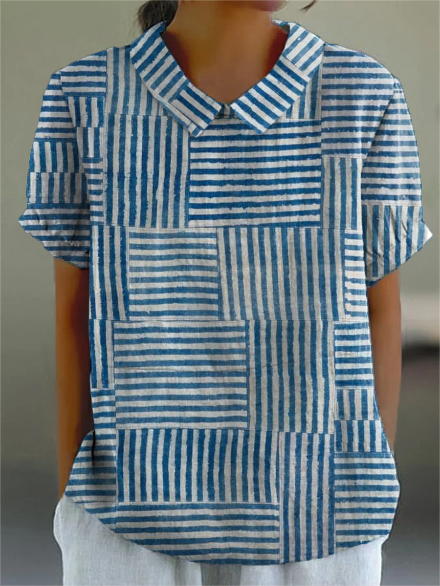 Aurora Valencia | Striped Patchwork Shirt