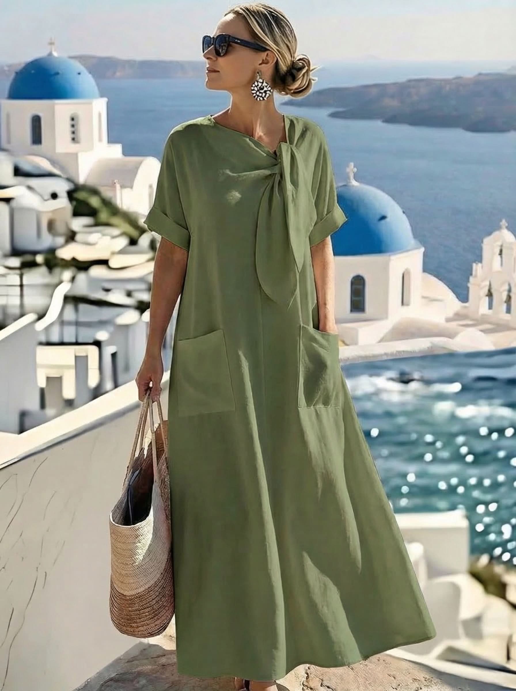 Aurora Valencia Set | Elegant Dress with Pockets