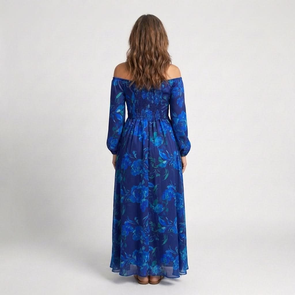 Aurora Valencia | Off Shoulder Floral Maxi Dress